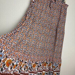 Maxi Floral Cottage Skirt Frill Size XXL 100% Rayon